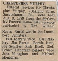 Murphy, Christopher (Funeral Notice)